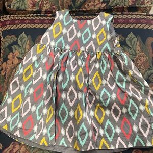 Carter's Gray Dress with Colorful Diamond Pattern
